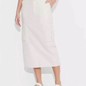 Wild Fable Women's Size Small Utility Cargo Midi Skirt Tan